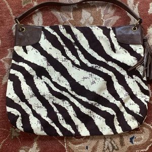 Banana Republic zebra print canvas bag